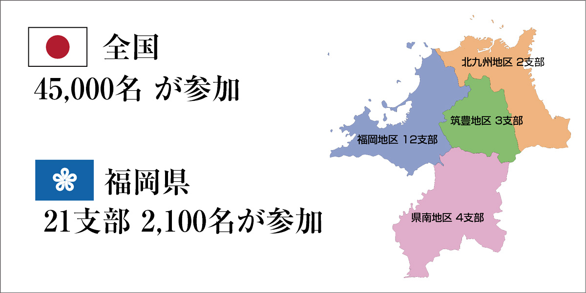 全国47都道府県に約45,000名が加盟